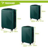 Trizand 3u1 set putnih kofera s kotačima – zeleni ABS koferi | Shoptok.si