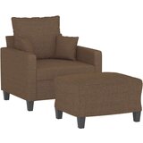  Fotelja s tabureom smeđa 60 cm od tkanine | shoptok.hr