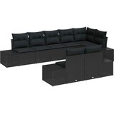  Sjedeća garnitura za vrt 8 kom. Crna poliratan 184 x 62 x 85 cm | Shoptok.si