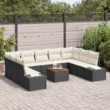  Sjedeća garnitura za vrt s pohranom 10 pcs Crno i bijelo | shoptok.hr
