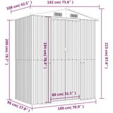  Vrtno spremište svjetlosmeđe 192 x 108 x 223 cm pocinčani čelik | shoptok.hr