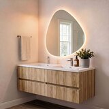 Skye Decor Set kupaonskih ormarića s umivaonikom i ogledalom, 2 komada, krem u