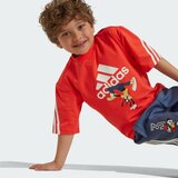 Adidas Funkcionalna majica 'Disney Mickey Mouse' temno modra / oranžno rdeča / črna / bela | Shoptok.si