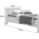 MID.YOU POSTELJA 90 cm x 200 cm , leseni material bela | Shoptok.si