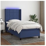 vidaXL Box spring postelja z vzmetnico LED modra 100x200 cm Cene