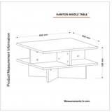 Hanah home Hamton Klub sto, 60x31.2x60cm, Orah-bijela | Eponuda.ba