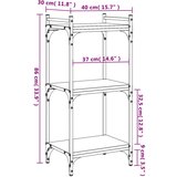  Regal za knjige s 3 razine crni 40x30x86 cm konstruirano drvo | shoptok.hr