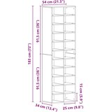 Ormarić za cipele crni hrast 54x34x183 cm konstruirano drvo | shoptok.hr
