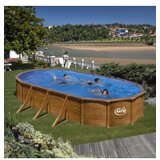 Gre ovalni montažni bazen Pacific Wood SET dubine 730x375x120cm