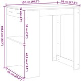  Barski stol boja hrasta 102 x 70 x 103,5 cm konstruirano drvo | shoptok.hr