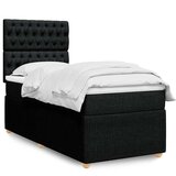 Krevet s oprugama i madracem crni 100 x 200 cm od tkanine | shoptok.hr