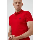 United Colors Of Benetton Pamučna polo majica boja: crvena, s aplikacijom