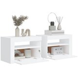  Noćni ormarići 2 kom s LED svjetlima bijeli 60 x 35 x 40 cm | shoptok.hr