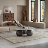 MOME Bijeli/crni okrugao stolić za kavu s mramornom pločom ø 120 cm Tanya – | shoptok.hr