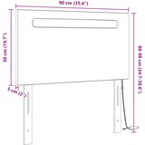  LED glava kreveta Bijelo 90 cm Lažna koža | shoptok.hr