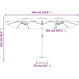 vidaXL Dvojni senčnik z LED diodami črn 449x245 cm | Shoptok.si