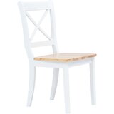 Maison Chic Jedilni stoli - Vzorci stoli 2 kosa beli in naravni trdni kavčukovec A201, (22032032) Cene