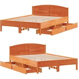 vidaXL Okvir kreveta bez madraca voštano smeđi 140x190 cm od borovine | shoptok.hr
