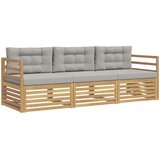  Set vanjskih sofa 3 kom. Bijela i svjetlosiva Poliester | shoptok.hr