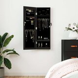 vidaXL Omarica za nakit z ogledalom stenska črna 30x8,5x90 cm | Shoptok.si