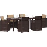  Vrtni set za objed s jastukom 7 pcs Smeđa i sivosmeđa PP | shoptok.hr