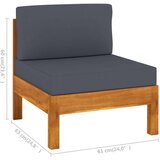  5-dijelna vrtna garnitura s tamnosivim jastucima bagremovo drvo | shoptok.hr