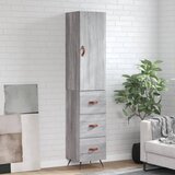 vidaXL Visoka omara siva sonoma 34,5x34x180 cm inženirski les Cene