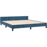  Posteljni okvir z vzglavjem temno moder 160x200 cm žamet, (20904385) | Shoptok.si
