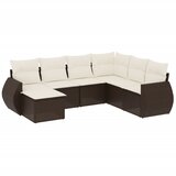  7-dijelni set vrtnih sofa od poliratana s jastucima smeđi | shoptok.hr