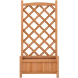 vidaXL Cvetlično korito z mrežo rjava trden les jelke | Shoptok.si