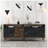 Hanah home Milan - Walnut, Black Marble konzolna miza, (20864594) Cene
