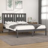 Maison Chic Posteljni okvir - Dvoposteljna postelja - Zakonska postelja siv iz trdne borovine 200x200 cm-J5435, (21774015) | Shoptok.si