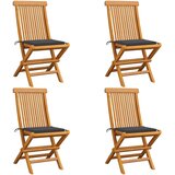 Maison Chic Vrtni stoli - Stol za vrt z antracitnimi blazinami 4 kosi trdna tikovina JS2072, (21877151) | Shoptok.si