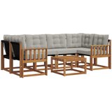  Set vanjskih sofa 7 kom. Prirodna i svijetlo siva | shoptok.hr