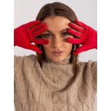 Fashion Hunters Red touch gloves with a smooth pattern Cene