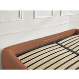 Bobochic Paris Oranžna oblazinjena zakonska postelja s prostorom za shranjevanje/brez vzglavja z letvenim dnom 160x200 cm Inera – | Shoptok.si