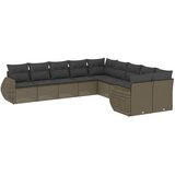  10-dijelni set vrtnih sofa poliratan s jastucima svijetlosivi | shoptok.hr