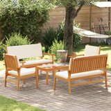 vidaXL Zunanji kavčni set Set 5 Naravna Močan akacijev les | Shoptok.si