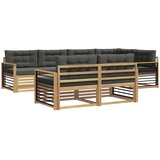  Set vanjskih sofa 7 kom. Bijela i antracit Poliester Smeđa 327 x 168,5 x 73 cm | Shoptok.si