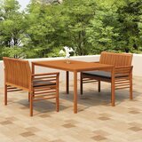  3-dijelni vanjski blagovaonski set s jastucima bagremovo drvo | shoptok.hr