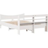  Okvir za krevet s uzglavljem bijeli 135 x 190 cm od borovine | shoptok.hr