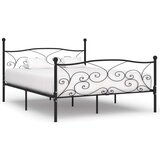  Za krevet s podnicama crni metalni 180 x 200 cm Cijene