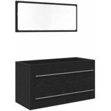  Kupaonski ormarić za sudoper s ladicama Zidne 3 pcs Crni hrast | shoptok.hr