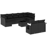  10-dijelni set vrtnih sofa s jastucima crni od poliratana Crna 85 x 62 x 69 cm | Shoptok.si