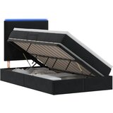  LED krevet za pohranu s madracem Crna 120 x 200 cm Bar&amp;scaron;un Slike
