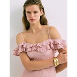 Reserved Asimetrična midi haljina - pastelnoružičasto | shoptok.hr