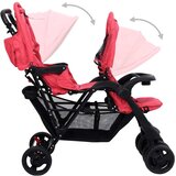  Dječja kolica za blizance crvena čelična | shoptok.hr