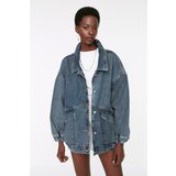 Trendyol Dark Blue Pocket Detailed Oversize Denim Jacket Cijene