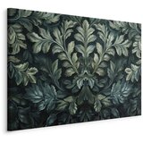  Slika - Dark Green Victorian Leaves: Botanical Carved Composition 90x60 Na talijanskom platnu | shoptok.hr