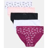 Sinsay Pamučne gaćice slip kroja s motivom mašnica 5 pack | shoptok.hr